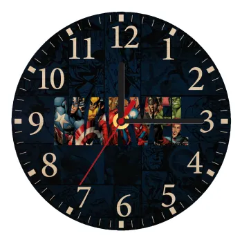 MARVEL characters, Ρολόι τοίχου ξύλινο plywood (20cm)