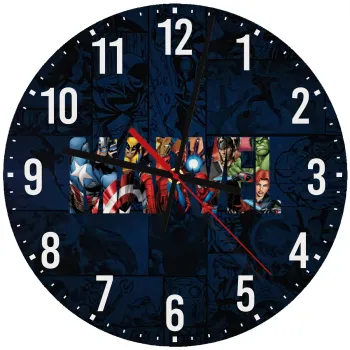 MARVEL characters, Ρολόι τοίχου ξύλινο (30cm)