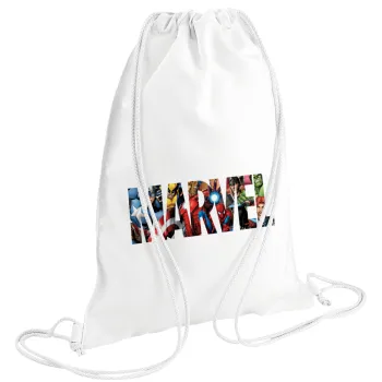 MARVEL characters, Backpack pouch GYMBAG white (28x40cm)