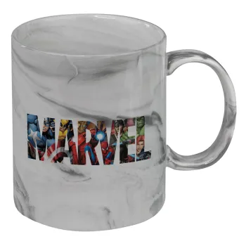 MARVEL characters, Κούπα κεραμική, marble style (μάρμαρο), 330ml
