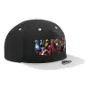 Adult Flat Snapback Hat Black/Grey, (100% COTTON TWILL, ADULT, UNISEX, ONE SIZE)