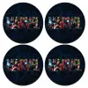 SET of 4 round wooden coasters (9cm)