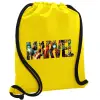 Backpack pouch GYMBAG Yellow, with pocket (40x48cm) & thick cords
