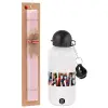 Easter Set, metallic aluminum bottle (500ml) & aromatic flat Easter candle (30cm) (PINK)