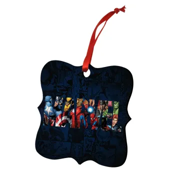 MARVEL characters, Christmas ornament polygon wooden 7.5cm