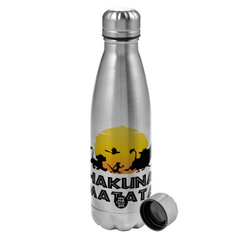 Hakuna Matata, Metallic water bottle, stainless steel, 750ml