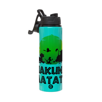Hakuna Matata, Metallic water bottle with safety lid, 850ml aluminum