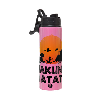 Hakuna Matata, Metallic water bottle with safety lid, 850ml aluminum