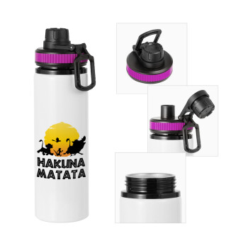 Hakuna Matata, Metallic water bottle with safety lid, 850ml aluminum