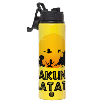 Hakuna Matata, Metallic water bottle with safety lid, 850ml aluminum