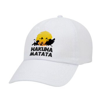 Hakuna Matata, Καπέλο Baseball Λευκό (5-φύλλο, unisex)