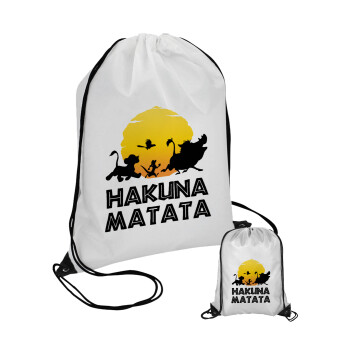 Hakuna Matata, Τσάντα πουγκί με μαύρα κορδόνια (1 τεμάχιο)