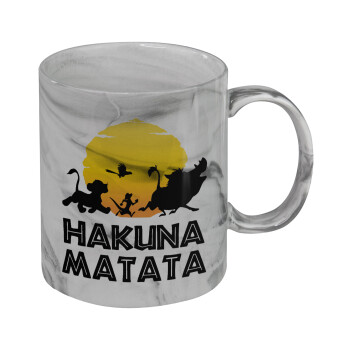 Hakuna Matata, Mug ceramic marble style, 330ml