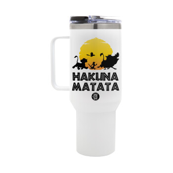 Hakuna Matata, Mega Tumbler με καπάκι, διπλού τοιχώματος (θερμό) 1,2L