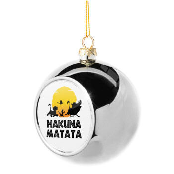 Hakuna Matata, Silver 8cm Christmas tree ball ornament