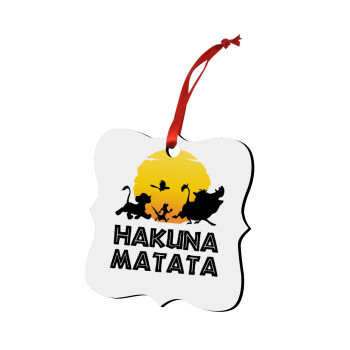 Hakuna Matata, Christmas ornament polygon wooden 7.5cm