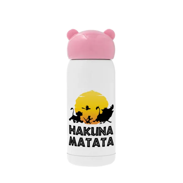 Hakuna Matata — Ροζ ανοξείδωτο παγούρι θερμό (Stainless steel), 320ml