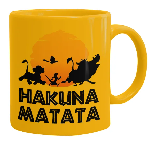 Hakuna Matata — Ceramic coffee mug yellow, 330ml