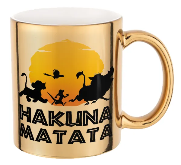 Hakuna Matata — Mug ceramic, gold mirror, 330ml