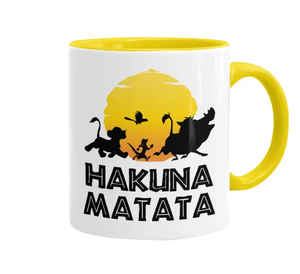 Hakuna Matata — Mug colored yellow, ceramic, 330ml