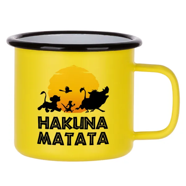 Hakuna Matata — Κούπα Μεταλλική εμαγιέ ΜΑΤ Κίτρινη 360ml