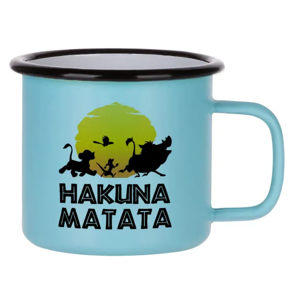 Hakuna Matata — Κούπα Μεταλλική εμαγιέ ΜΑΤ σιέλ 360ml