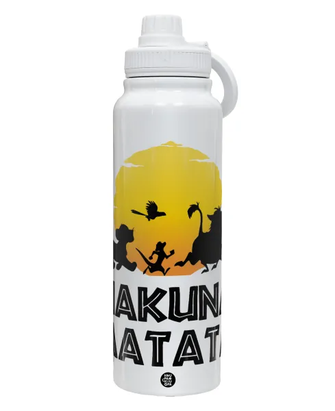 Hakuna Matata — 1L Stainless Steel Thermal Bottle with Phone Holder & Double Wall Insulation