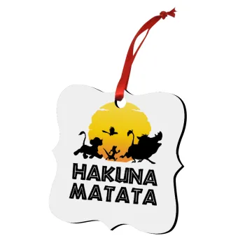 Hakuna Matata, Christmas ornament polygon wooden 7.5cm