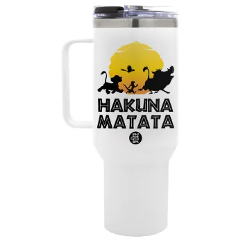 Hakuna Matata, Mega Stainless steel Tumbler with lid, double wall 1,2L