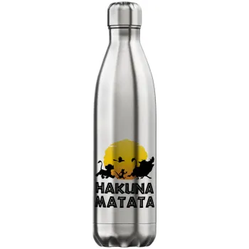 Hakuna Matata, Μεταλλικό παγούρι θερμός Inox (Stainless steel), διπλού τοιχώματος, 750ml