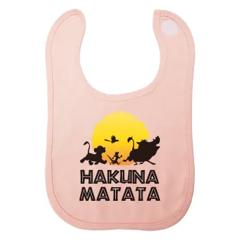 Hakuna Matata, Σαλιάρα με Σκρατς ΡΟΖ 100% Organic Cotton (0-18 months)