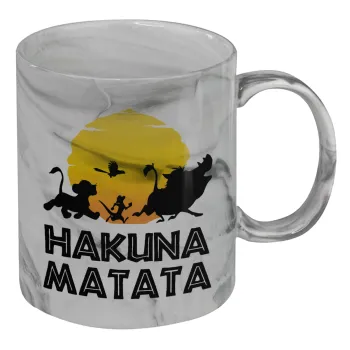 Hakuna Matata, Κούπα κεραμική, marble style (μάρμαρο), 330ml