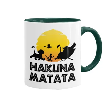 Hakuna Matata, Mug colored green, ceramic, 330ml