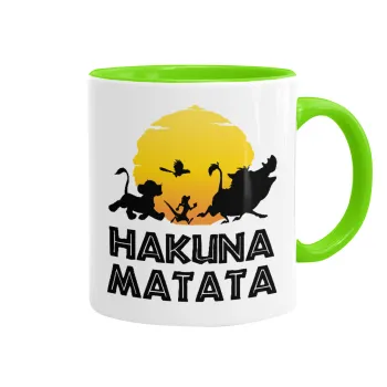 Hakuna Matata, Mug colored light green, ceramic, 330ml