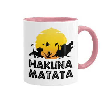 Hakuna Matata, Mug colored pink, ceramic, 330ml