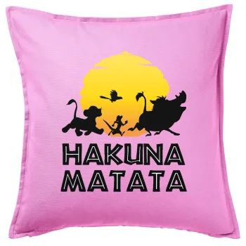 Hakuna Matata, Sofa cushion Pink 50x50cm includes filling