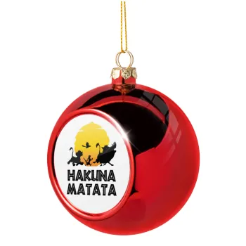Hakuna Matata, Christmas tree ball Red 8cm