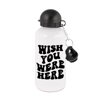 Wish you were here, Metal water bottle, White, aluminum 500ml
