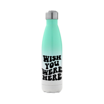 Wish you were here, Metal mug thermos Green/White (Stainless steel), double wall, 500ml