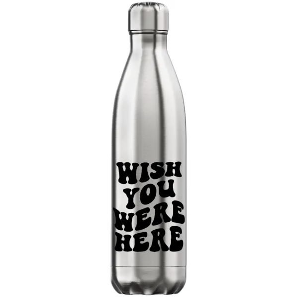 Wish you were here — Inox (Stainless steel) hot metal mug, double wall, 750ml