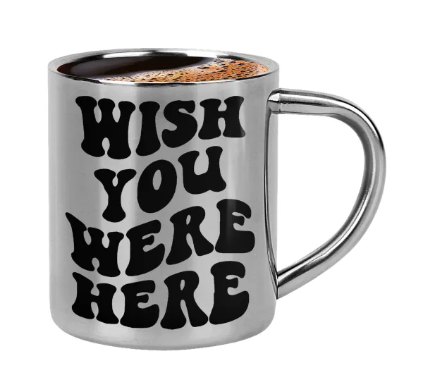Wish you were here — Double-wall metal cup for espresso (220ml)