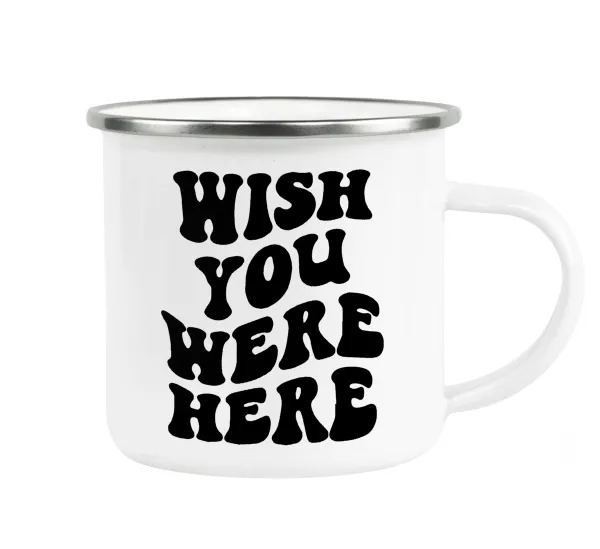 Wish you were here — Metallic enamel cup white 360ml