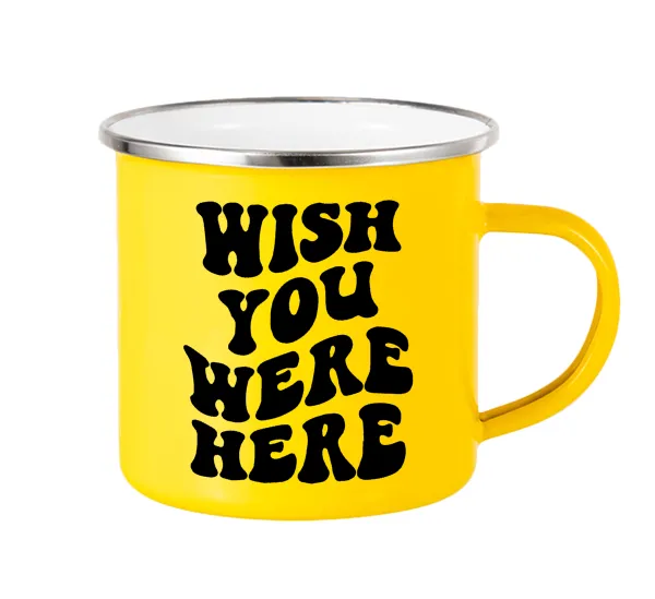 Wish you were here — Yellow Enamel Metallic Cup 360ml