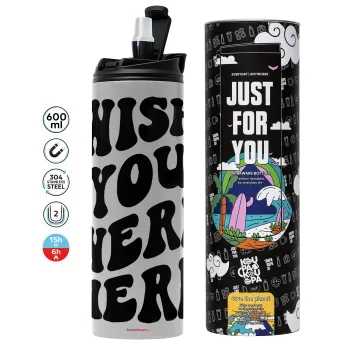 Wish you were here, Tumbler stainless steel GREY 600ml