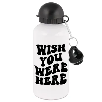 Wish you were here, Μεταλλικό παγούρι νερού, Λευκό, αλουμινίου 500ml