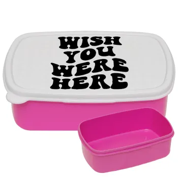 Wish you were here, ΡΟΖ παιδικό δοχείο φαγητού (lunchbox) πλαστικό (BPA-FREE) Lunch Βox M18 x Π13 x Υ6cm