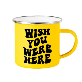 Wish you were here, Κούπα Μεταλλική εμαγιέ Κίτρινη 360ml