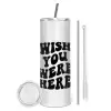 Tumbler stainless steel 600ml, with metal straw & cleaning brush