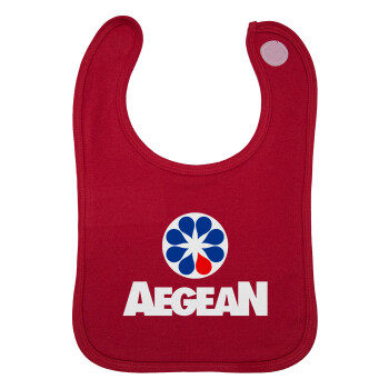 Πρατήριο καυσίμων AEGEAN, Σαλιάρα με Σκρατς Κόκκινη 100% Organic Cotton (0-18 months)