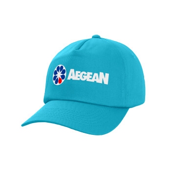 Πρατήριο καυσίμων AEGEAN, Καπέλο παιδικό Baseball, 100% Βαμβακερό,  Γαλάζιο